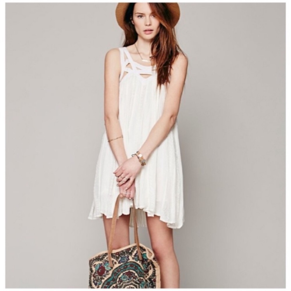 Free People White Sleeveless Dress